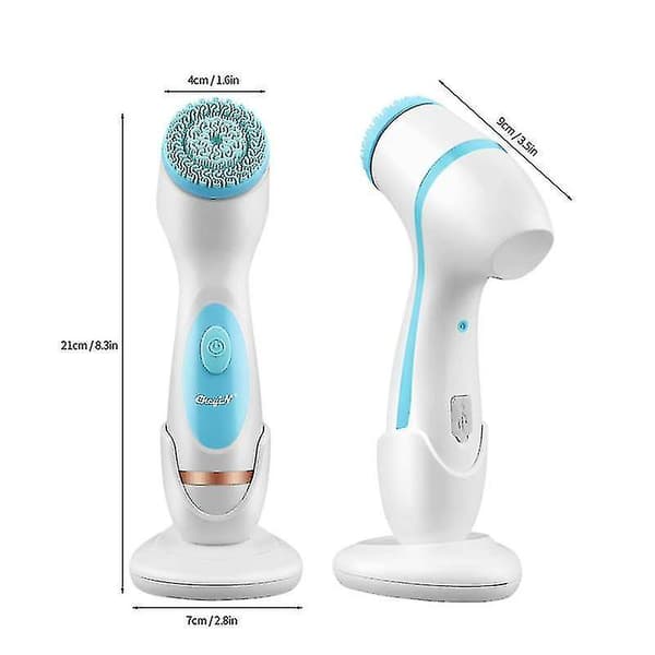 Ansigtsmassager 3 i 1 Elektrisk Ansigtsrensebørste Silikone Roterende Ansigtsbørste Rengøring