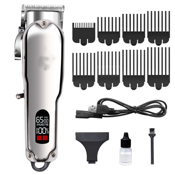 Professional Hair Trimmer - USB with 8 Guide Combs
