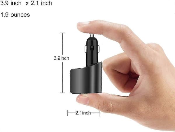 Biloplader, 3 USB cigarettænderadapter, stiksplitter og voltmeter, kompatibel med iPhone