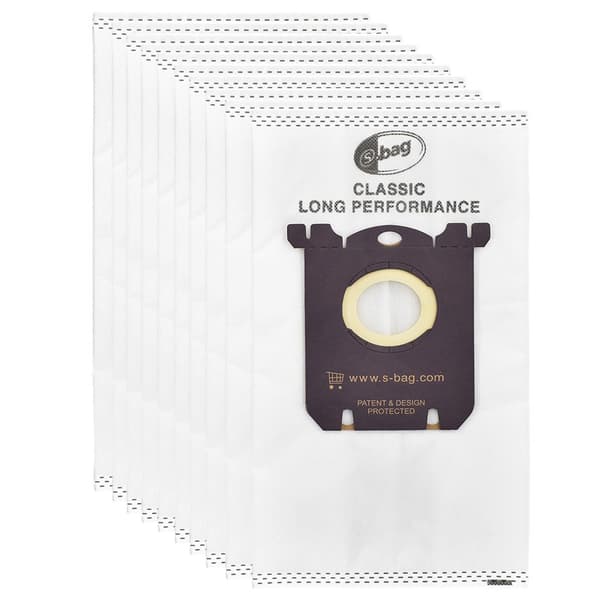 10-pack vacuum cleaner bags compatible with Electrolux S-bag, efficient filtration and easy installation