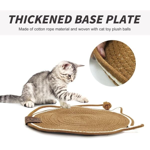 Katteskrapematte - Klorebrett med katteøreformede pigger. Anti-klo-puter. Tilbehør inkludert. Diameter: 43 cm.