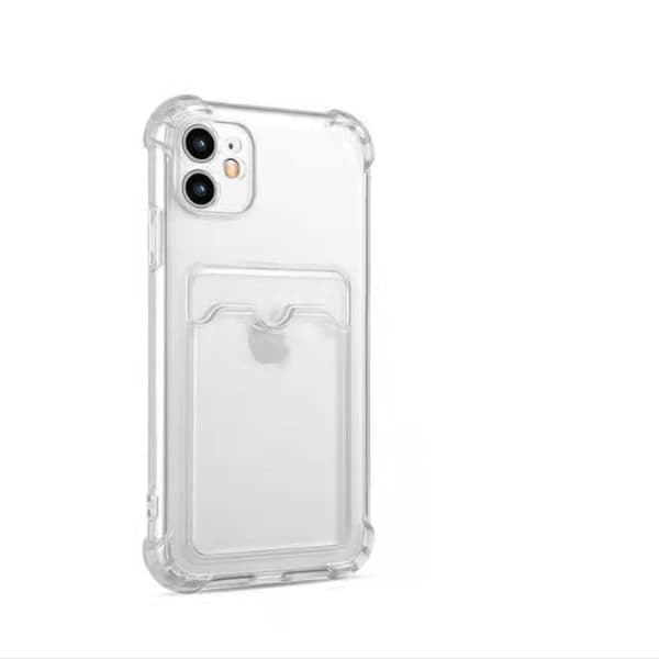 iPhone 12 cover med kortholder TPU transparent