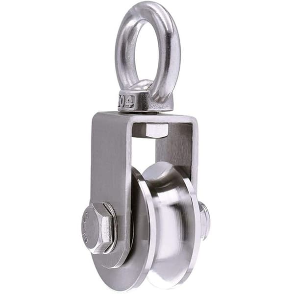 500 kg Løfteskive - 2 Lejer - 48 mm - 304 Rustfrit Stål - Til Brug med Kabler