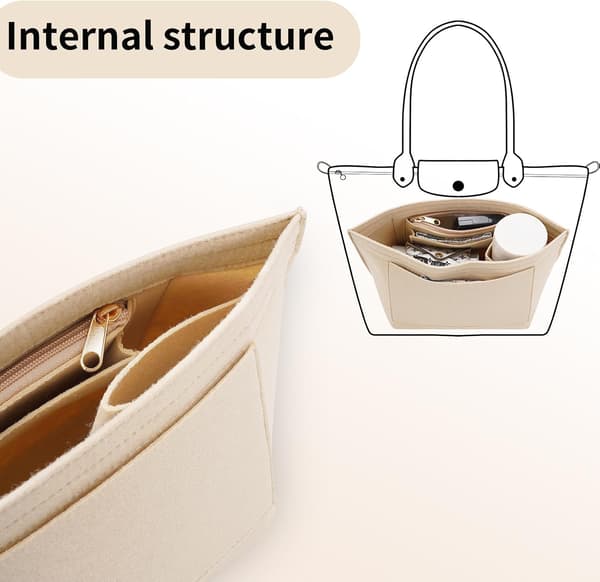 Filtorganisatorinnsats for Longchamp Le Pliage M Håndveske