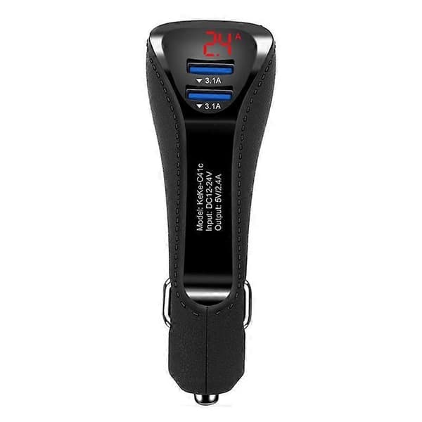 Multifunktionell QC 3.0 Billaddare Digital Dubbel USB-gränssnitt LED-display Spänning