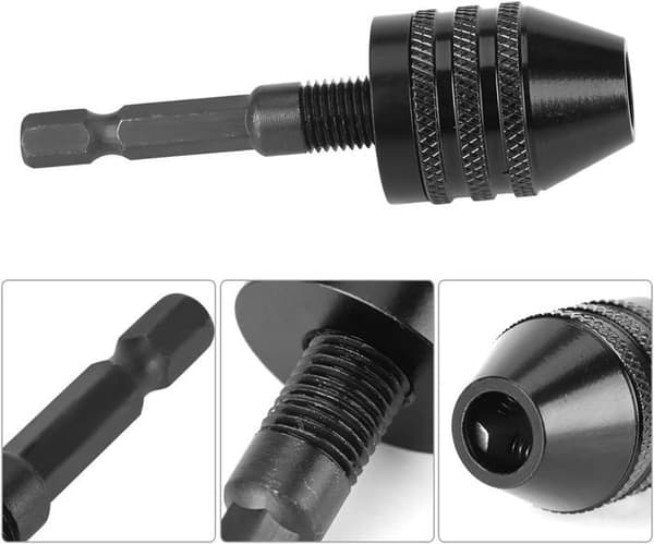 Keyless Electric Converter Chuck Adapter with 0.8 to 8 mm Hex Shank