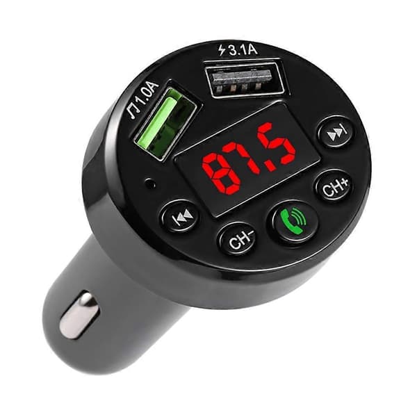 Trådløs Bluetooth 5.0 FM-sender for bil MP3-spiller USB Billader Adapter