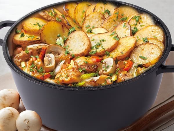 13L Gryta med lock - Non-stick beläggning - Induktionshäll
