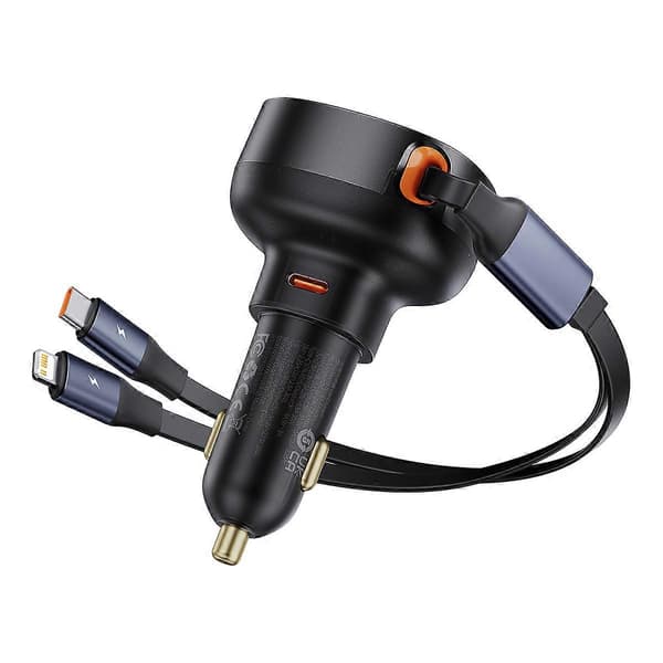Billader med USB-C og udtrækkeligt USB-C-kabel iPhone 60W sort
