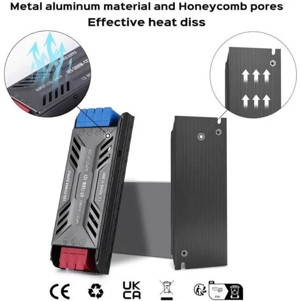 220V til 24V 400W 16.6A transformer, ultratynd LED-driver, DC strømadapter