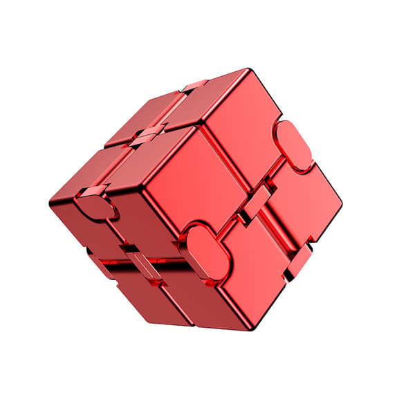 1 stk. rød Infinity Cube nyhed metal stressaflastende legetøj