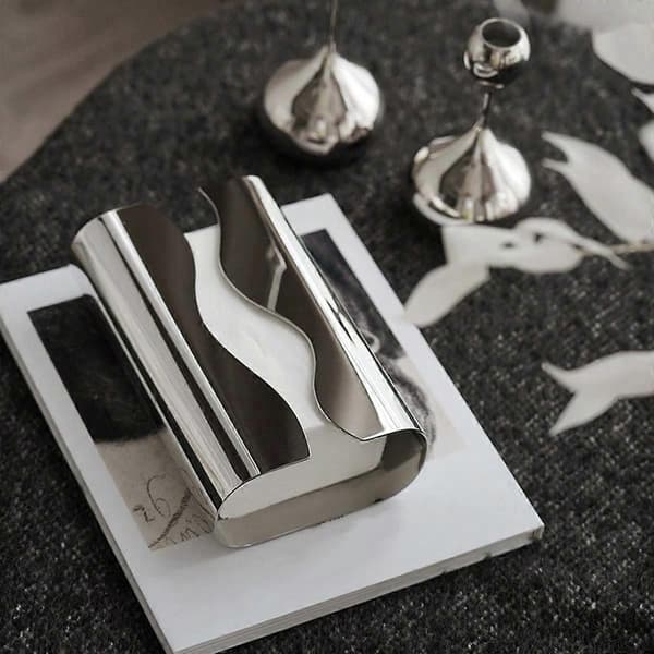 Stainless Steel Tissue Box with Mirror, Silver Napkin Holder, Table Tissue Box, Table Decoration, Kitchen Accessory