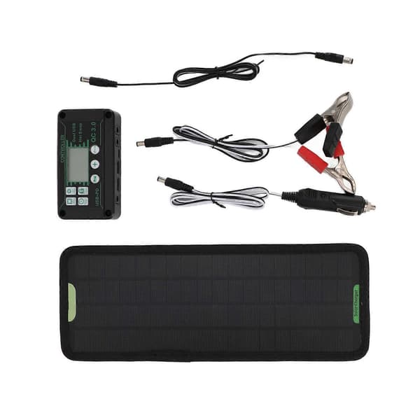 10W 12V Solcellepanel Billader Vanntett 10 Watt Solcellepanelsett OBD Billader