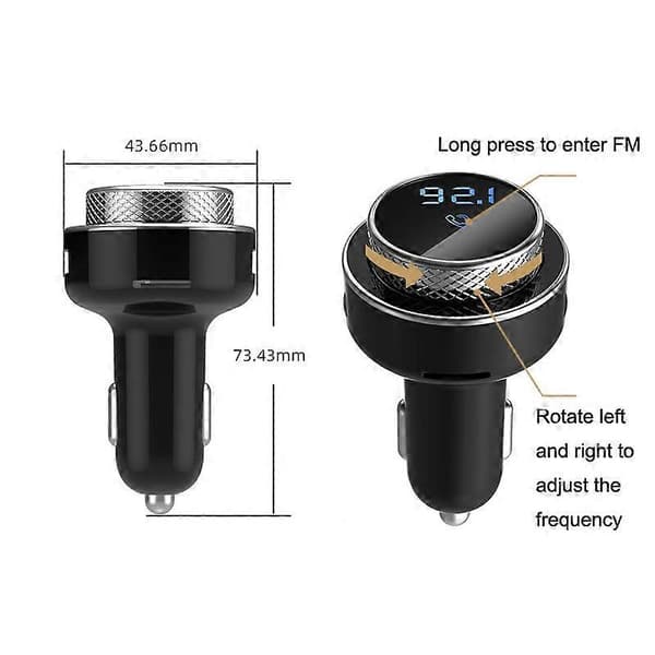 GC-16 Bil Bluetooth MP3-spiller FM-sender QC3.0 Hurtiglading Billader