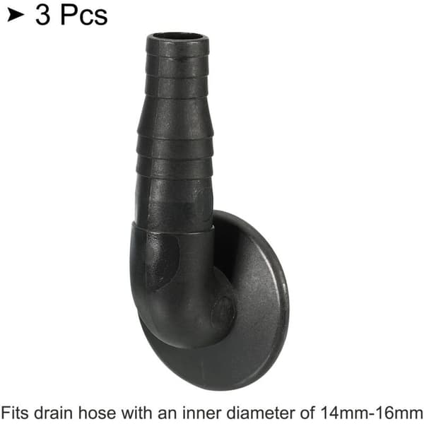 AIMOONSA Aircondition Afløbsslange Stik 19mm Albuerør Fitting Erstatningsdel Tilbehør til Mini-Split Vindues AC. Sort, 3-pak