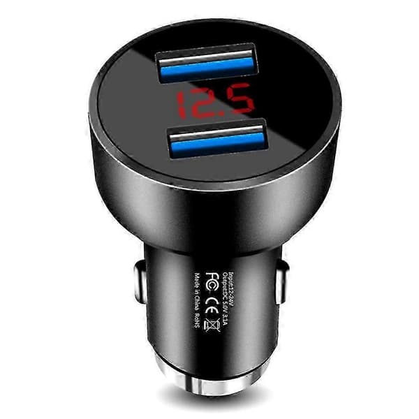 Multifunktionel Biloplader Dobbelt USB QC 3.0 Universal Cigarettænder