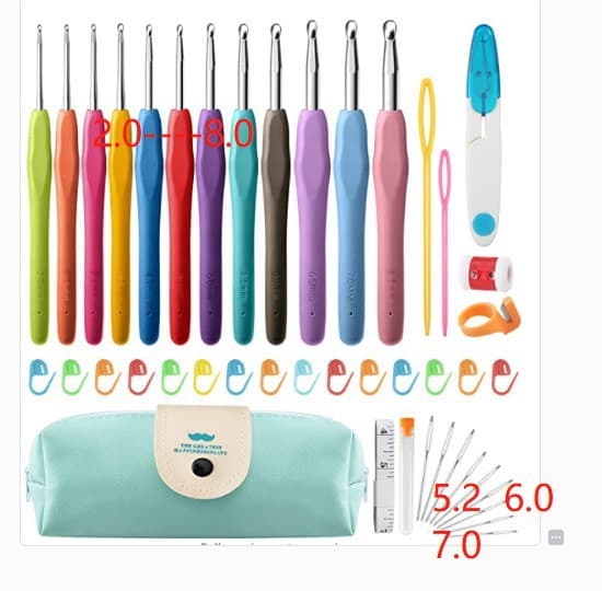 Large-Eyed Blunt Knitting Needles Yarn Knitting Plus Crochet Hooks Set, Ergonomic Handle Crochet Hooks for Arthritis Hands