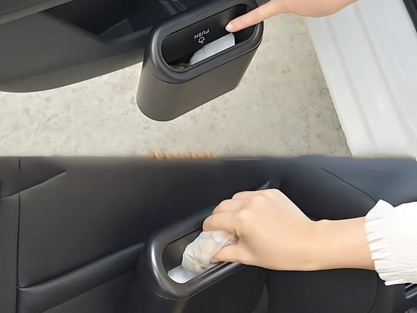 Bilpapperskorg mini - Dörrhängd med fällbart lock