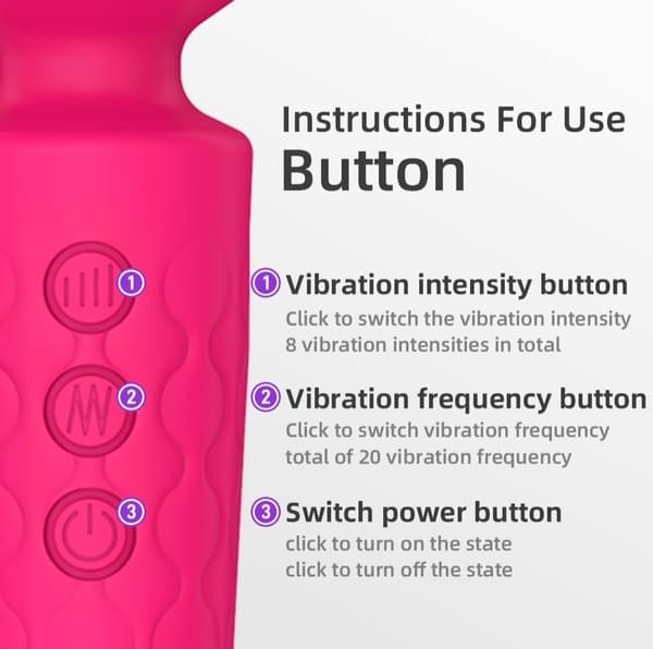 Trådløs massageapparat 8 kraftfulde hastigheder 20 vibrationstilstande Sort Pink