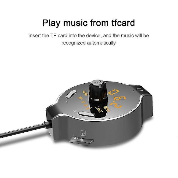Bluetooth bilsæt, Bluetooth-modtager, Bluetooth 4.2 håndfri lydadapter Dual Usb 5v 2.1a biloplader)