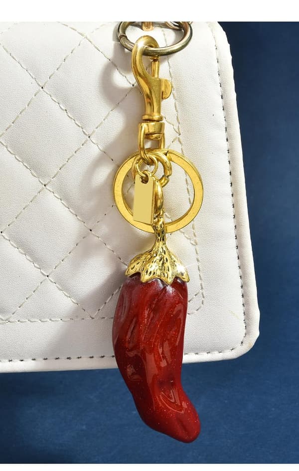 Väskberlocker för handväskor - Söt handväskkedjeberlock - Väskaccessoarer Berlocker för kvinnor Red Chili Peppers - Gold