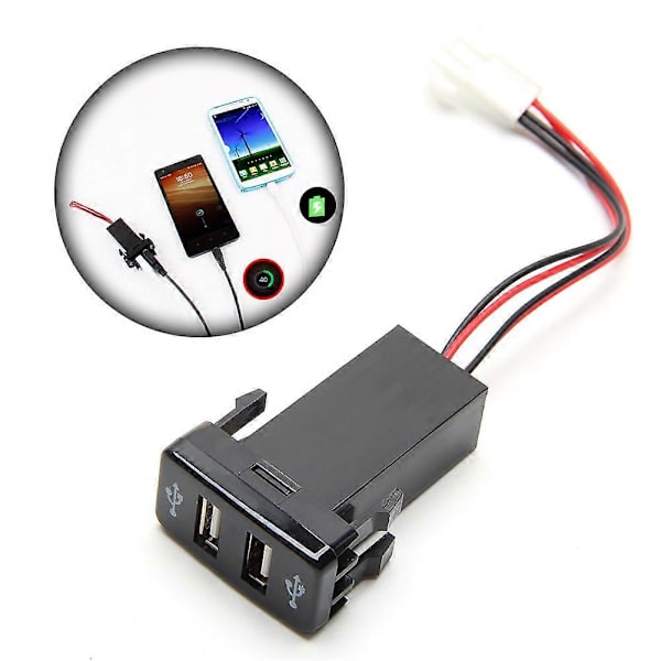 Bil UTV Campingvogn Hurtigoplader 2 USB 12V-24V Splitter Strømstik Oplader Adapter