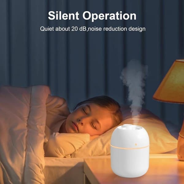 Small Portable Humidifier, USB Personal Desktop Humidifier for Office, Bedroom, Auto Shut-Off, 220ml, White
