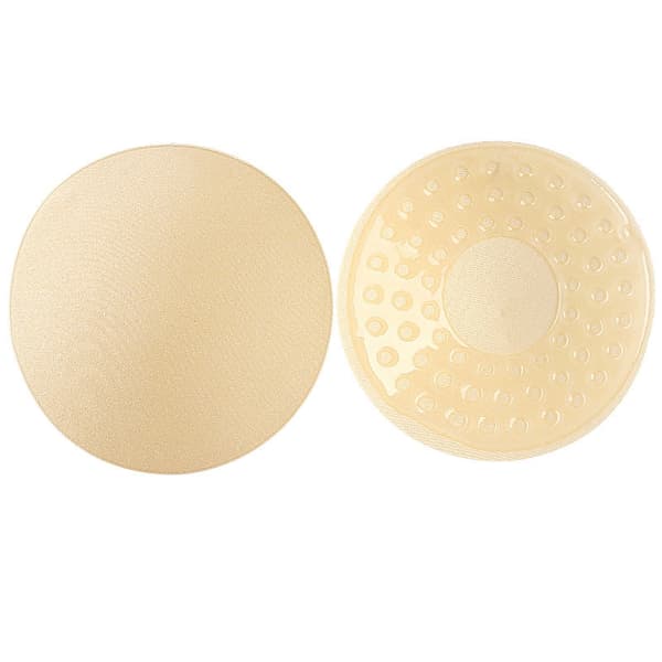 Usynlige selvklebende BH-nippelbeskyttere for stroppeløse kjoler Beige