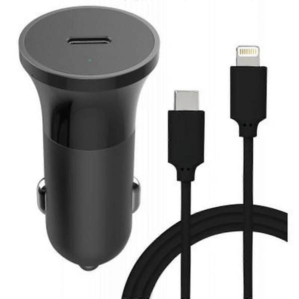USB C billader 20W Power Delivery USB C/Lightning-kabel, svart