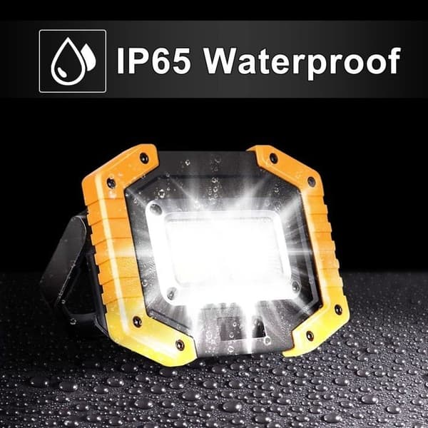 30W Rechargeable COB LED Work Light, Super Bright 2000lm Floodlight, Portable Outdoor Lamp, USB Battery