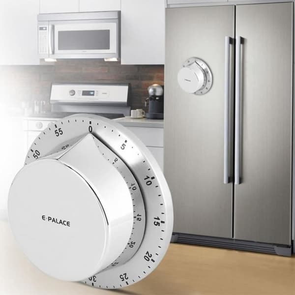 Kjøkkentimer med magnet, manuell, høy alarm, lyd, hjemmelaging, mekanisk vask, 60 minutter, nedtellingstimer