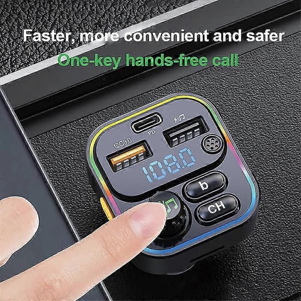 Biltelefonoplader Quick Charge 3.0 Pd Hurtig Opladning Usb Biloplader U Disk Mp3 Afspiller Bluetooth 5.0 Fm Transmitter Adapter