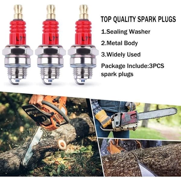 L7T Spark Plug Pack for Small 2-Stroke Engine for Husqvarna 33cc 43cc 47cc 49cc Trimmer