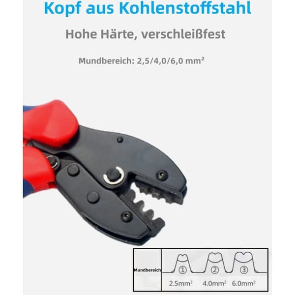 MC4 Crimptang. Crimptang til 2,5/4,0/6,0 mm² kabelstik til solpaneler (MC4 crimptang B) - LARGEIGHT