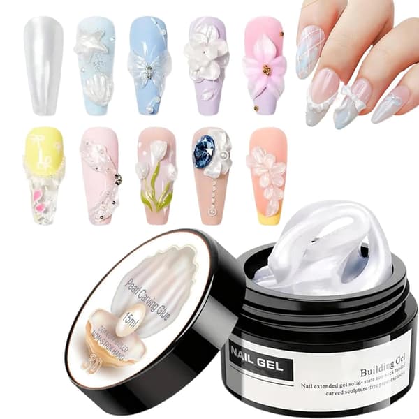 3D Nail - Sculpting Glue for Nail Art | Non-sticky Solid with Easy Application, Flexible Design, Quick Drying, Perfect for Home Salon B[YJD]
