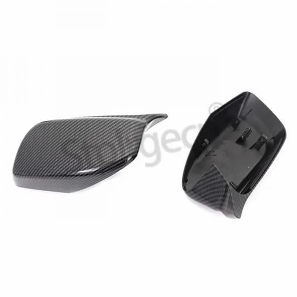 Blank Sort - Sæt med 2 - Kulfiber Sidespejlskapper - Sort, til BMW 5-serie, 6-serie, E60, E61, E63, E64