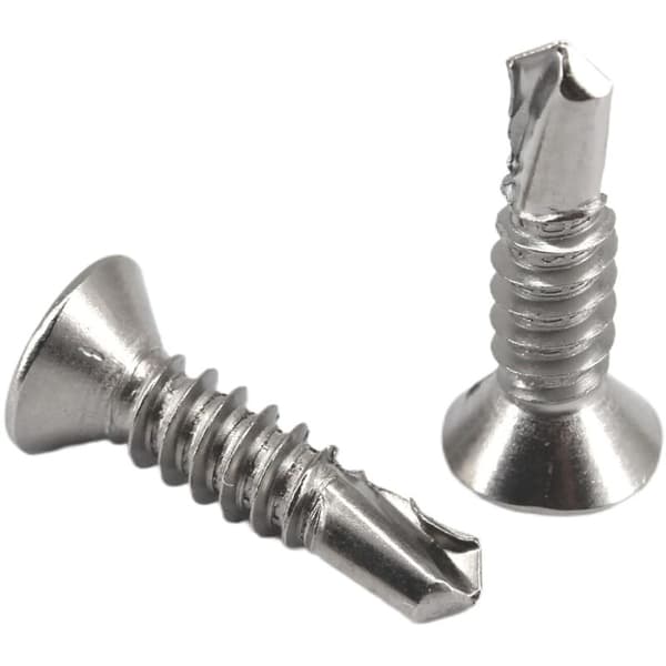 Pakke med 200 selvborende flathode Phillips-skruer M4,2 x 25 mm i 304 rustfritt stål