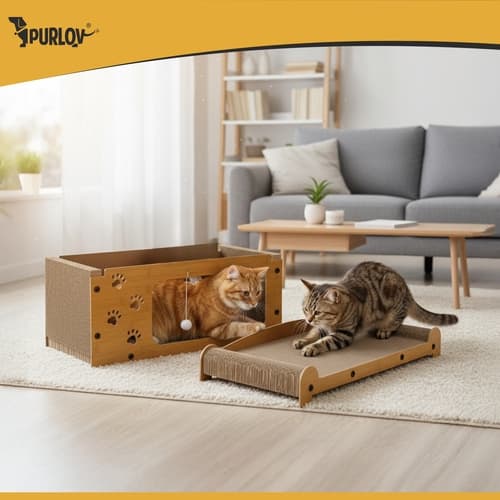 Cat Tree Two-Story - Scratching Furniture with Den