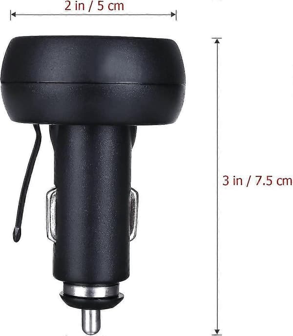 12-24 V Bilopladerstik med USB-port/Voltmeter/Termometer til biler (Grøn + Rød)