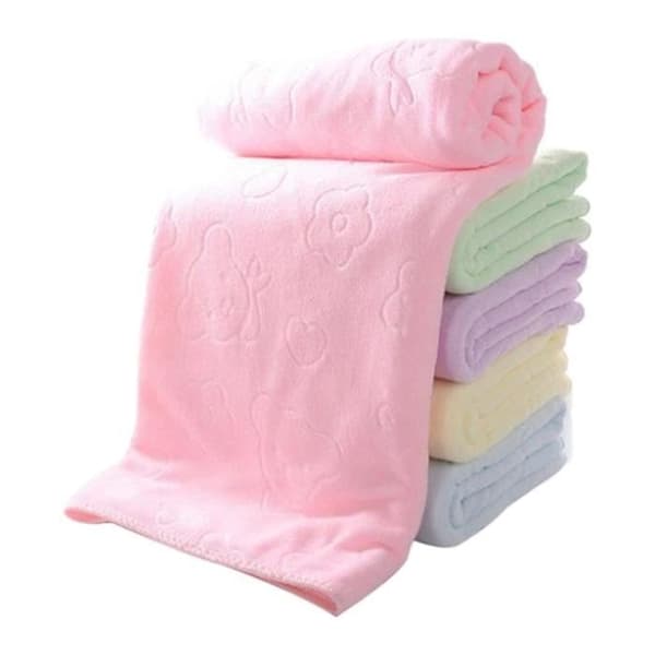 Sett med 5 badehåndklær i jumbostørrelse, ensfarget polyester, hjem, treningsstudio, strand