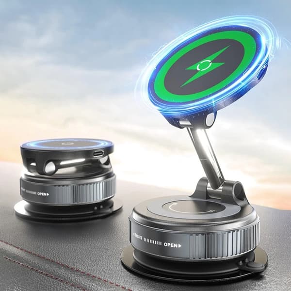 Mobile Holder / Magnetic Phone Holder - Wireless Charging & Vacuum Mount for Car