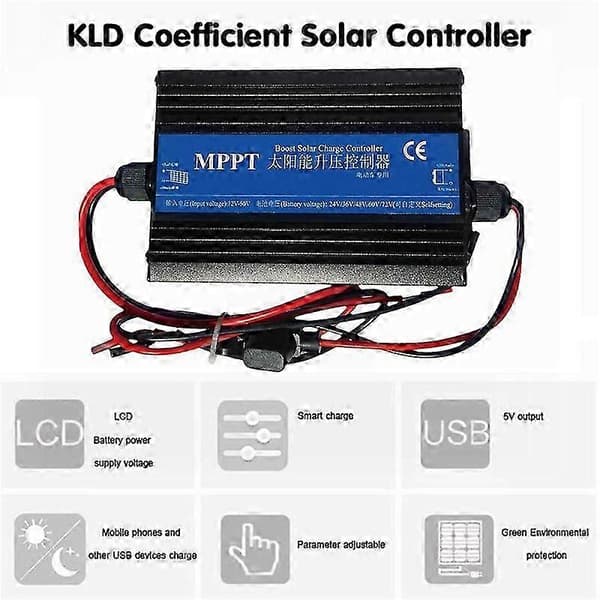 MPPT Boost Solar Charge Controller Oplader 300W Bilbatteri Opladningsspændingsregulator Oplader Regul