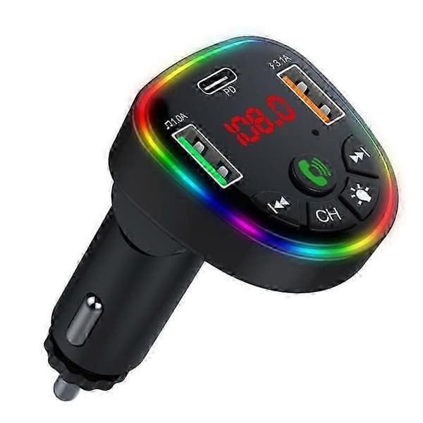 Bluetooth Handsfree Dobbel USB Billader med Ambient Lys