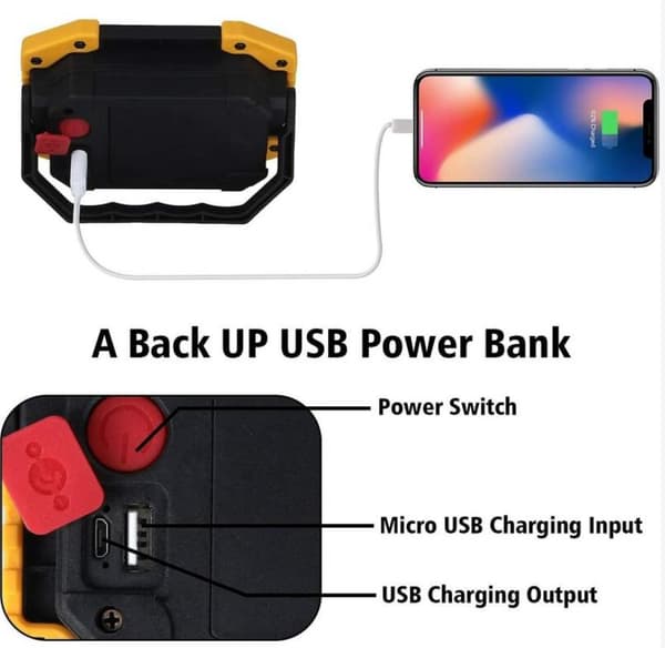COB arbeidslys AA-batteri mini mobil nødlys bærbart campinglys-13.5*10cm,1stk