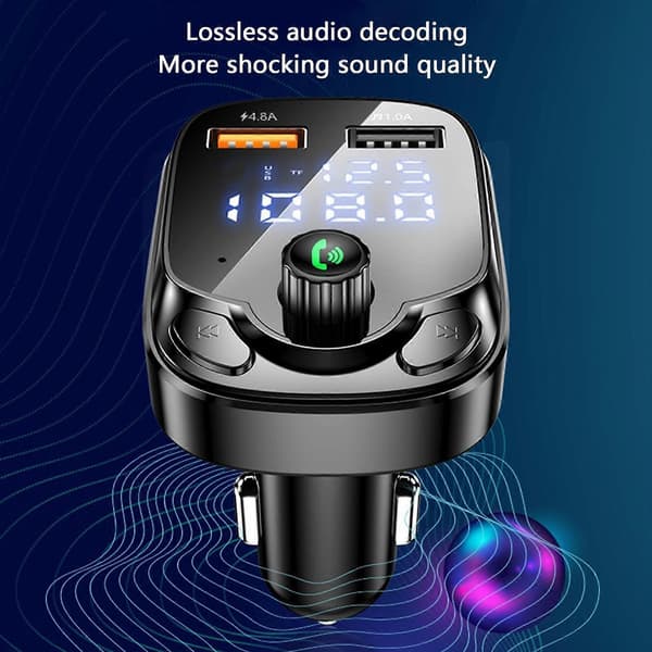 Dual USB Biloplader Trådløs Bluetooth 5.0FM Transmitter Radio Modulator