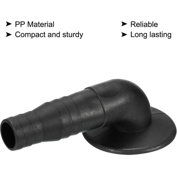 AIMOONSA Aircondition Afløbsslange Stik 19mm Albuerør Fitting Erstatningsdel Tilbehør til Mini-Split Vindues AC. Sort, 3-pak