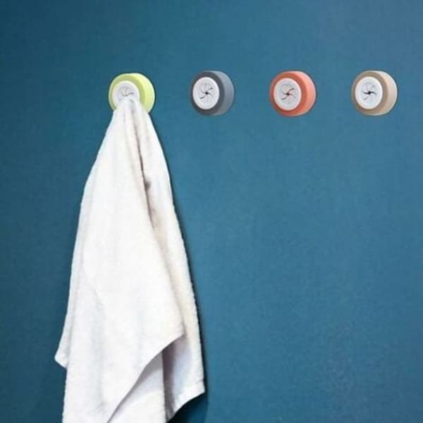 (Chrome) Self-adhesive hook - OKUMGGYJ - 25 x 55 mm - Chrome - 4 pieces - Easy installation without drilling