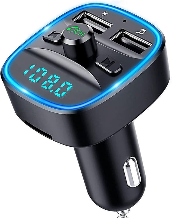 Bluetooth FM-sender med dobbelte USB-porte til biloplader