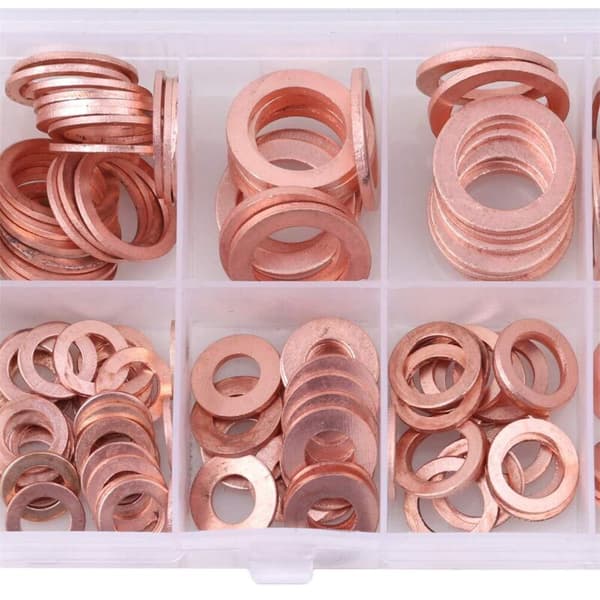 200 st kopparpackningar, platt ring, dräneringsplugg, packning, tätning, biltillbehör