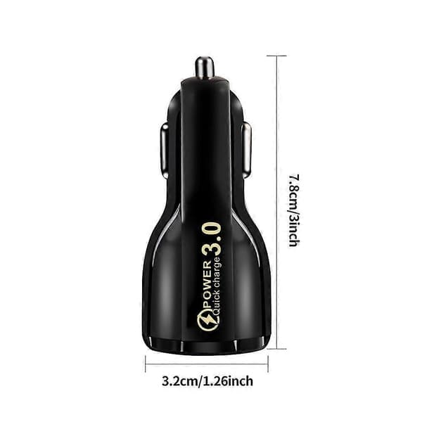 PC 3.0 Biloplader Mobiltelefon Auto Tilbehør Dobbelte USB-porte Multibeskyttelse